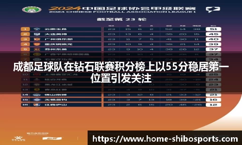 成都足球队在钻石联赛积分榜上以55分稳居第一位置引发关注